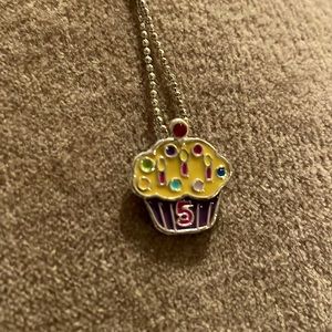 5 birthday cupcake necklace